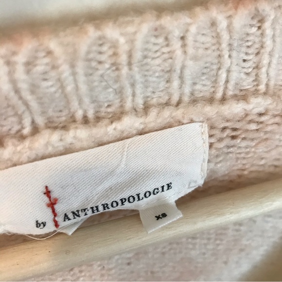 Anthropologie cream and pink oversized sweater - Picture 8 of 9
